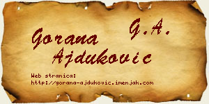 Gorana Ajduković vizit kartica